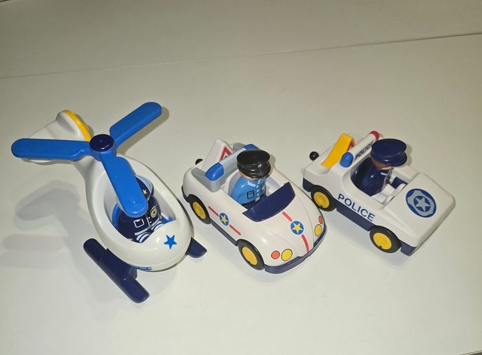 123 playmobil lot de 3 véhicules de police complets