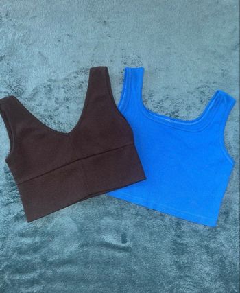 Crop-top Noir & Bleu