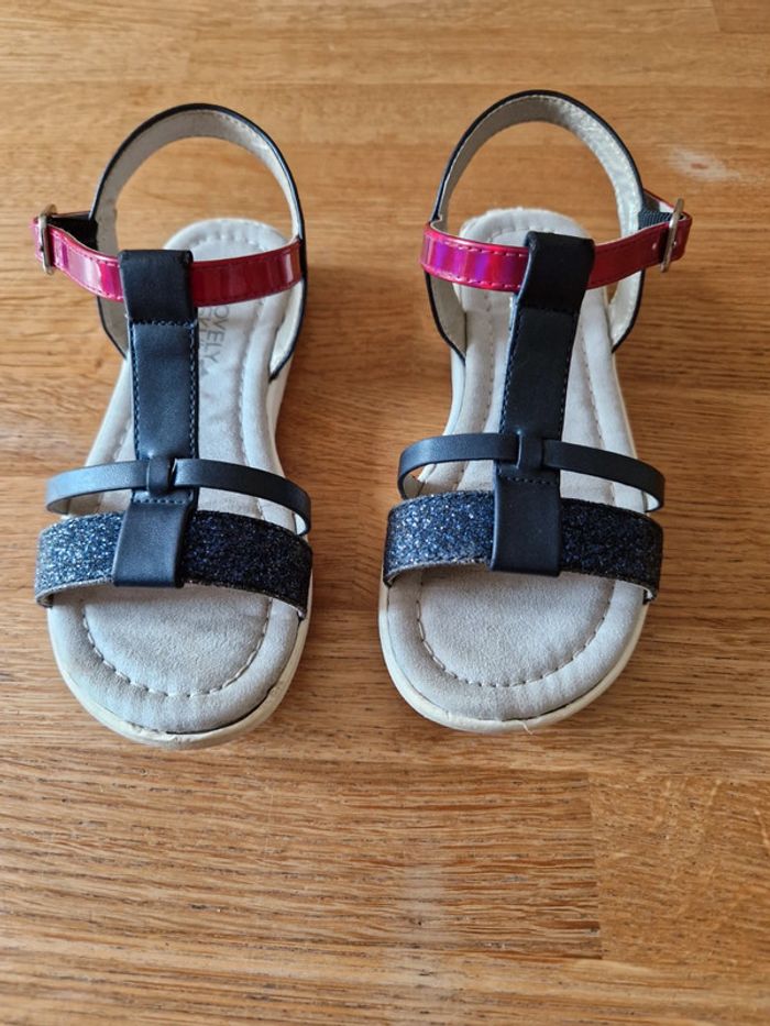 Sandales rose / marine paillettes taille 29