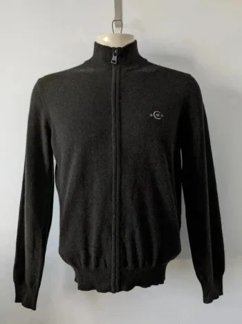 Gilet zippé marron - Cerruti 1881 - 100% laine mérinos Woolmark - taille S