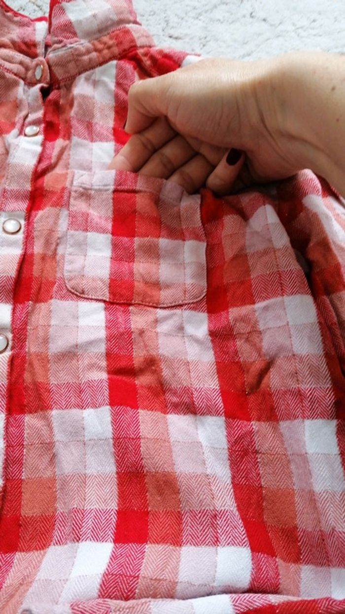 Chemise à carreaux rouges et blanches Kiabi 10 ans - photo numéro 7