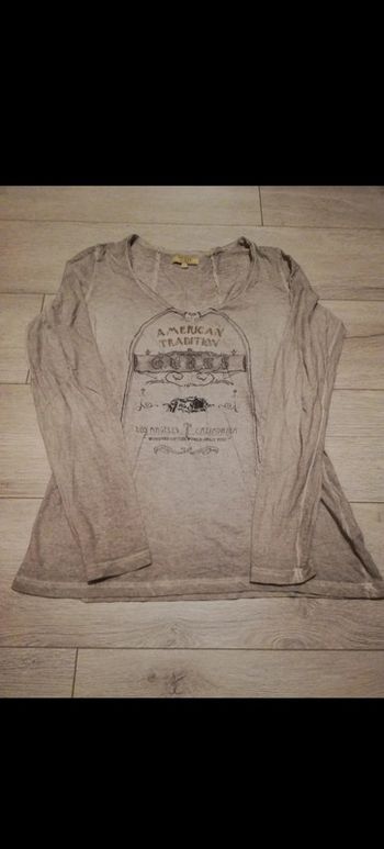 Tee-shirt manches longues gris Guess taille L