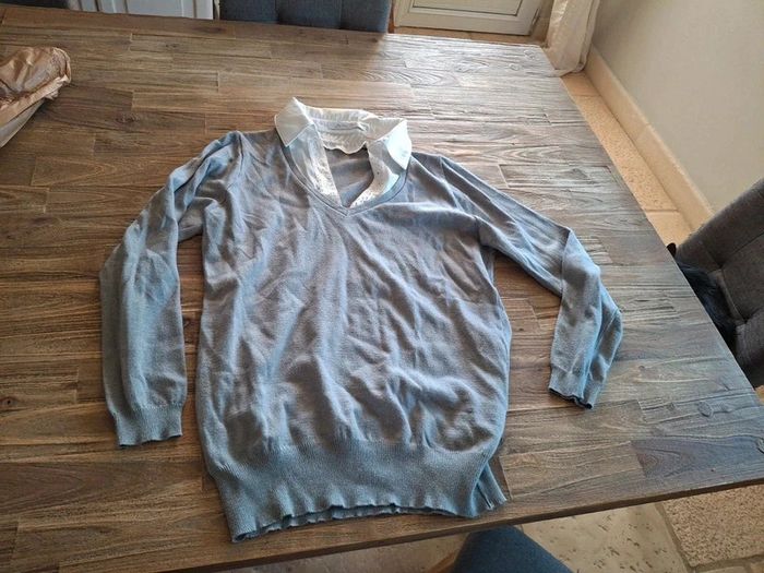 Pull effet chemise