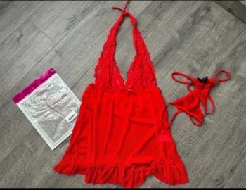 Nuisette rouge dentelle femme M ou 38