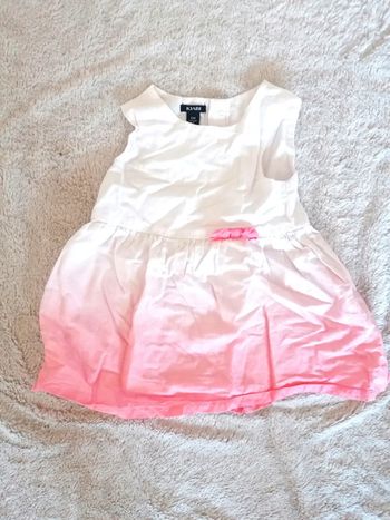 Jolie petite robe été blanche et rose 12 mois fille