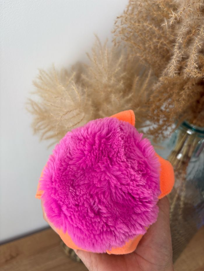 Petite peluche Popples orange fleurs - photo numéro 5