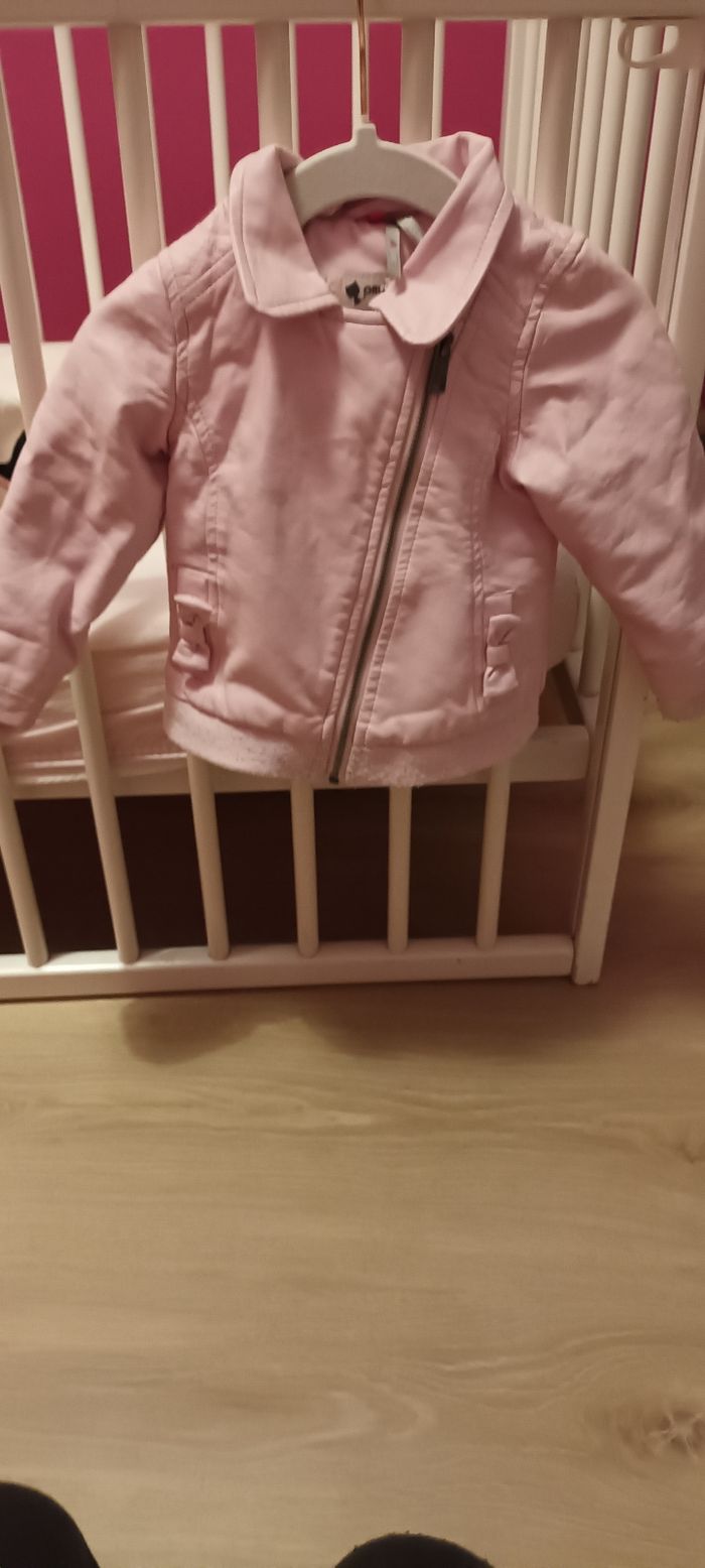 Veste style cuir rose
