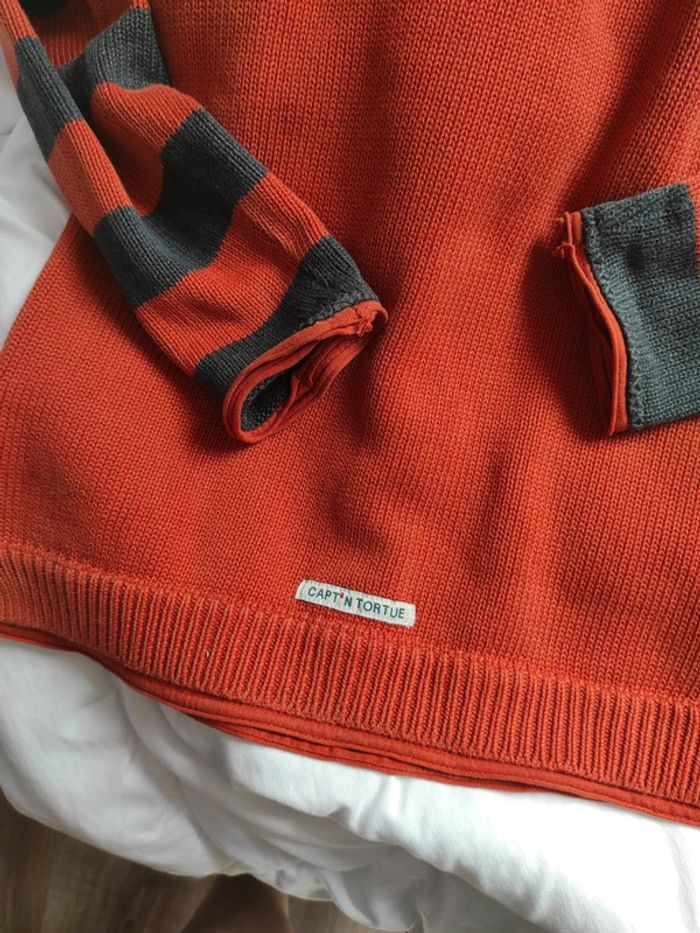 Pull orange et gris anthracite - photo numéro 8