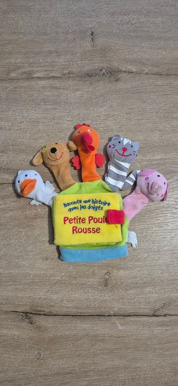 Livre gant marionnette Petite poule rousse