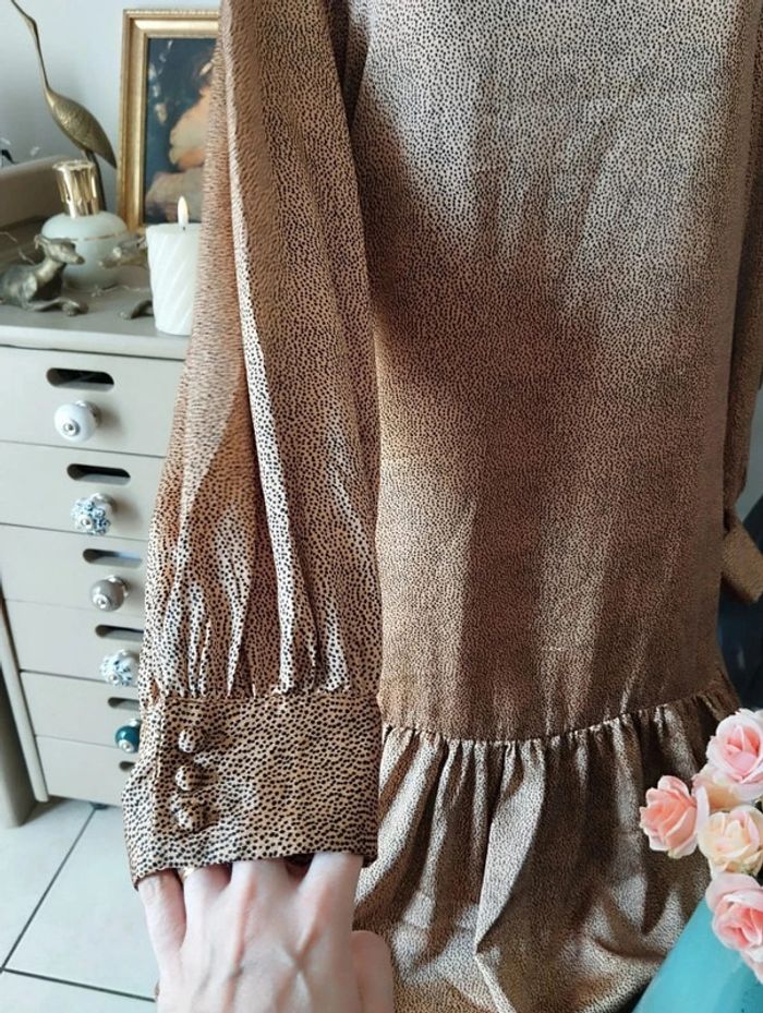 💫Robe Volantée Satin Imprimé Pois Molly Bracken T40/L💫 - photo numéro 6