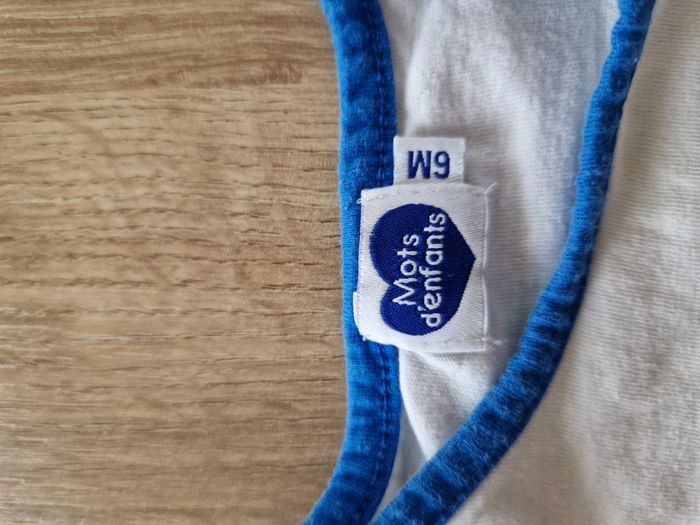 T-shirt Manches Longues Marinière Baleine Mots d'enfants - 6 mois - photo numéro 3