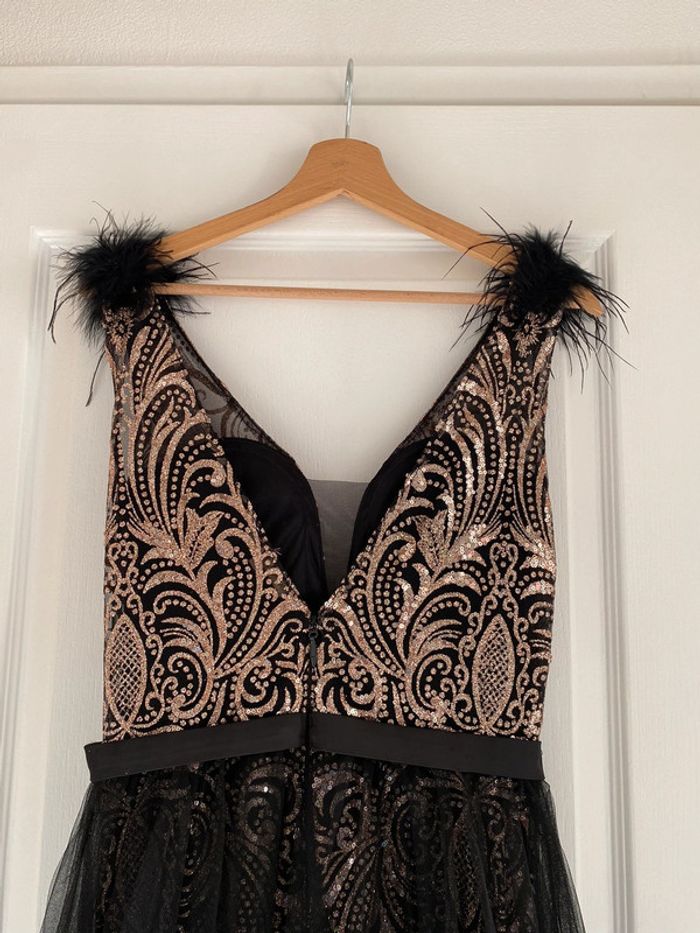 Robe de soirée noir et pailletée or S - photo numéro 5