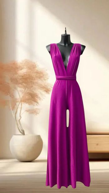 Combinaison d’été mauve très fluide dos nu