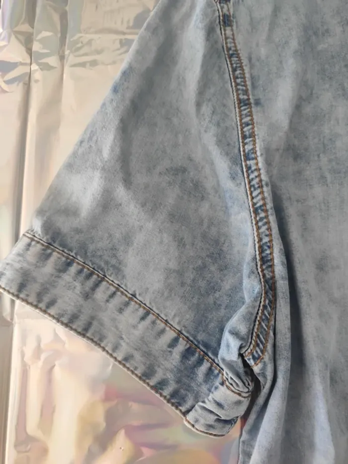 Chemise manches courte homme coton jean - photo numéro 7