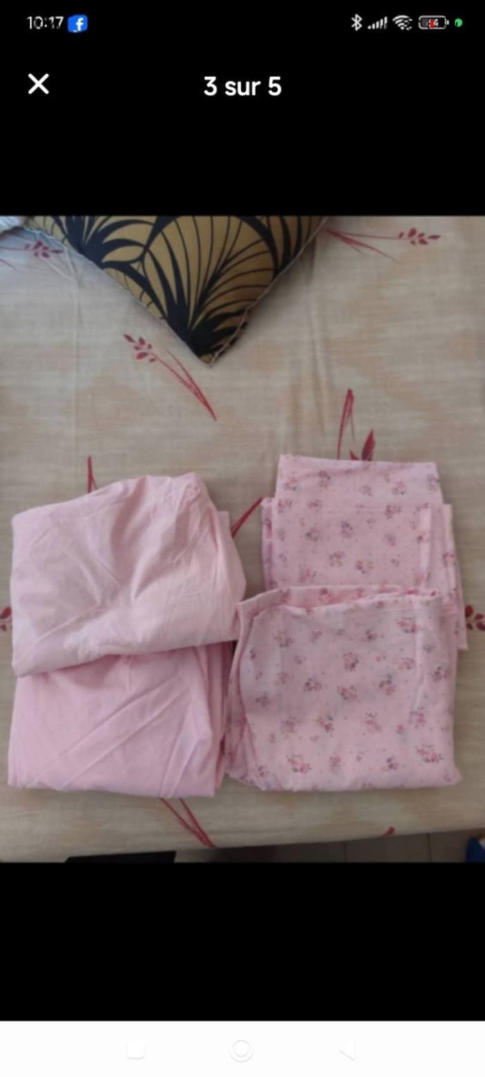 Lot de 4 draps housse 1 personne - photo numéro 5