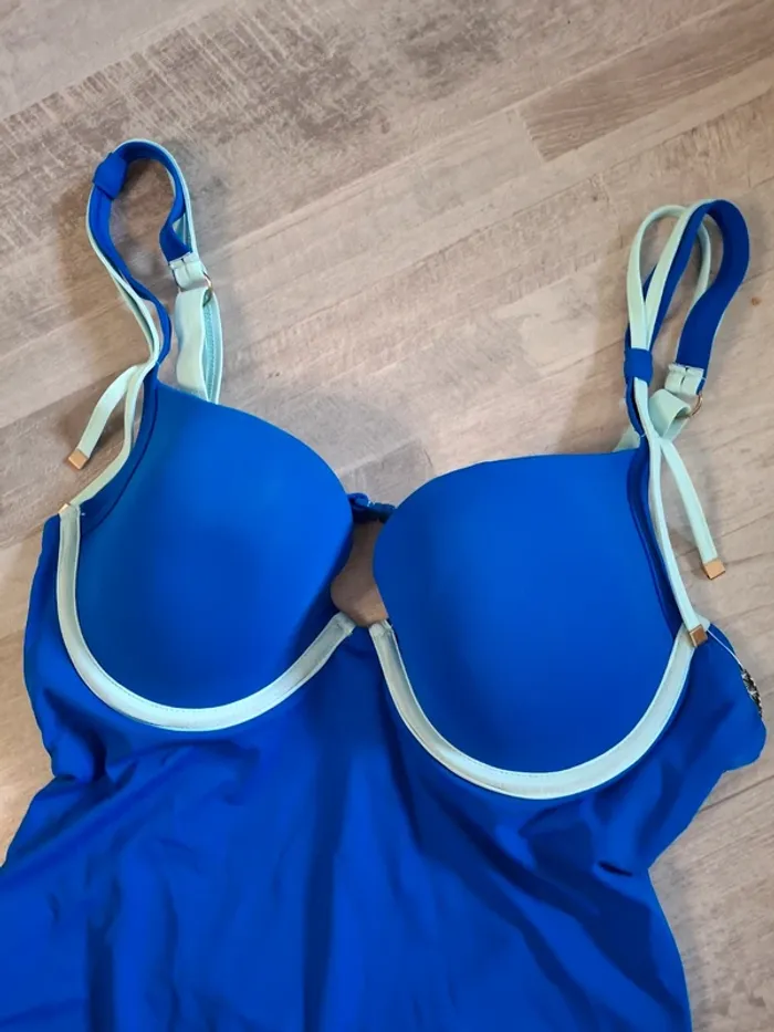Maillot 1pce bleu électrique avec bretelles réglable - photo numéro 2