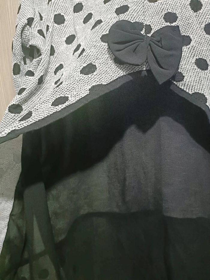 Blouse mi longue a pois noir - photo numéro 4