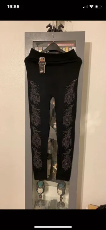 superbe leggings noir strass neuf du 46 au 50 prix fixe