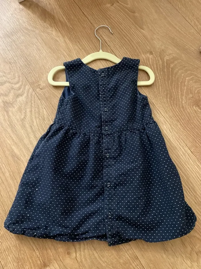 Robe à pois bleu marine et blanche Kiabi 18mois - photo numéro 4