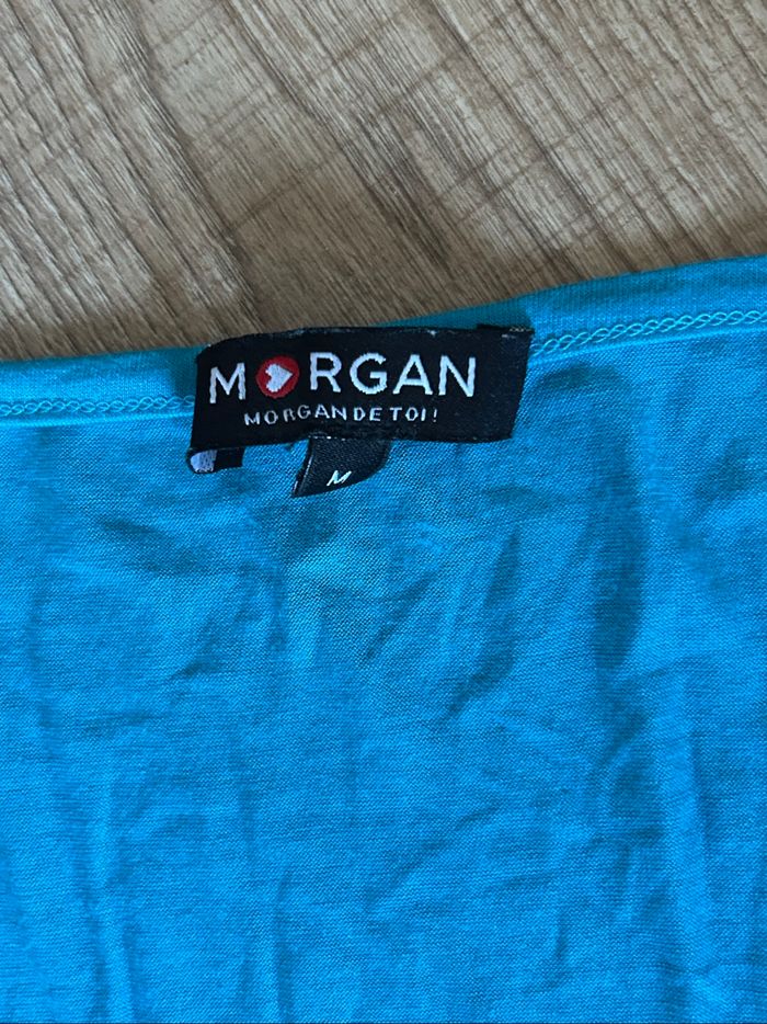 Teeshirt turquoise à manches courtes Morgan taille M TBE - photo numéro 10