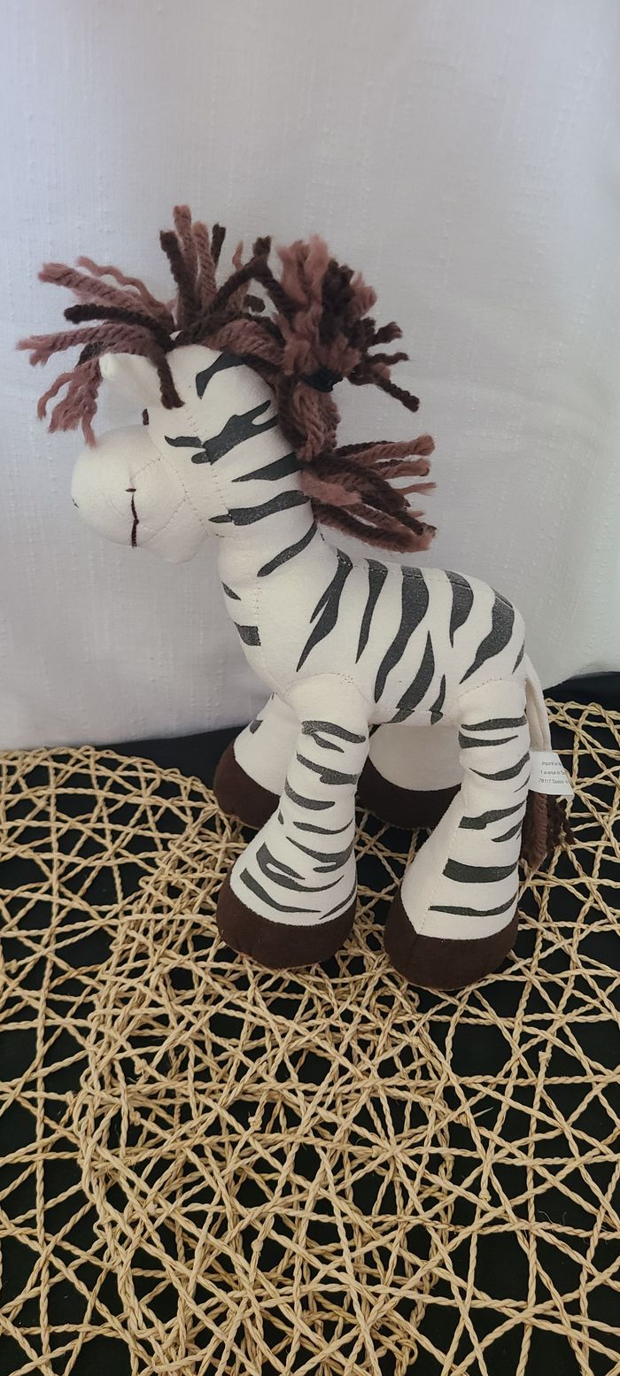 doudou peluche zebre billes peau de pêche nature et decouvertes - photo numéro 4