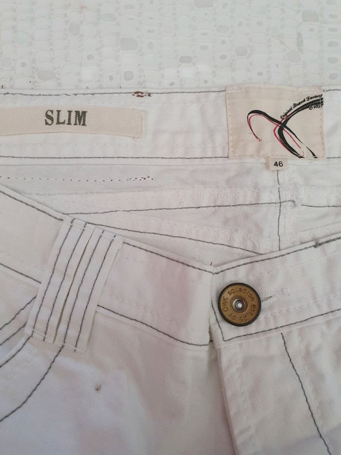 Pantalon blanc kiabi taille 46 slim - photo numéro 5