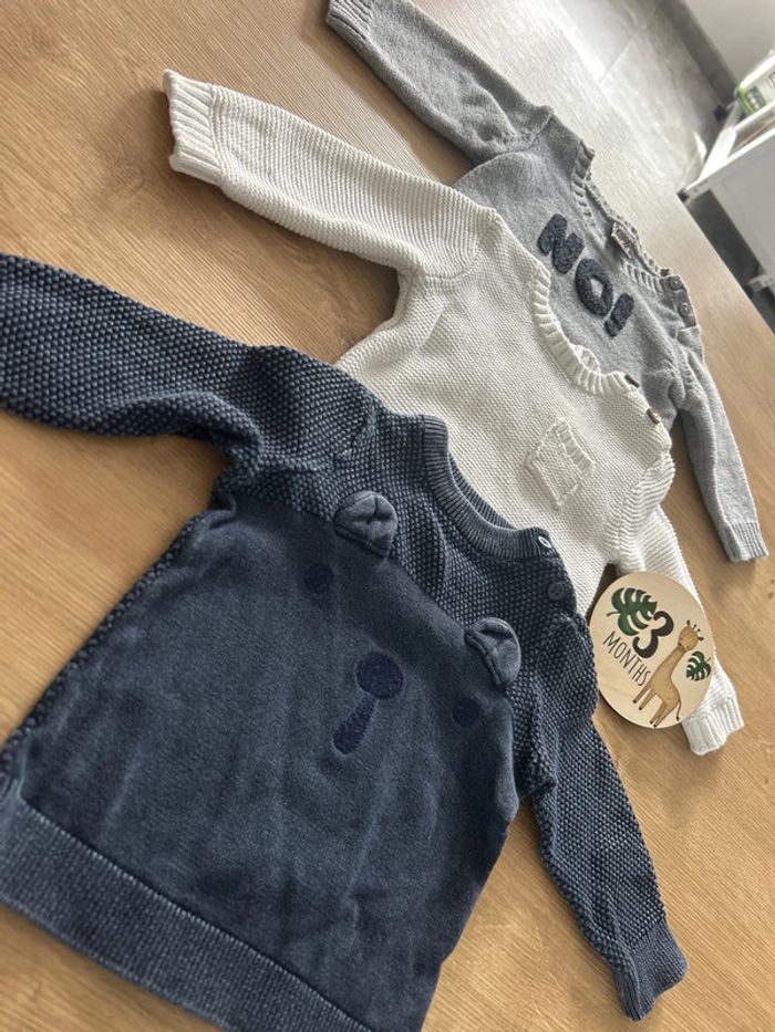 Lot de 3 pulls garçon 3mois