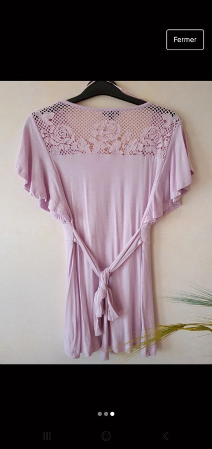 Blouse cache cœur avec dentelles - photo numéro 3