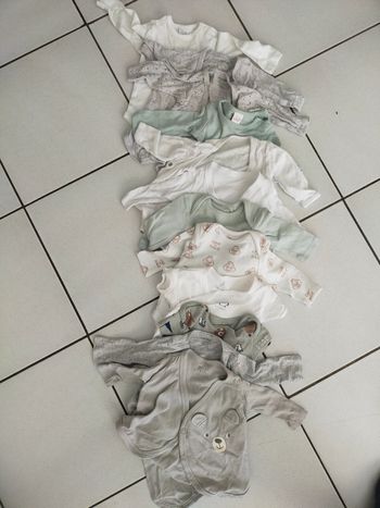 Lot de 12 bodies 1 mois