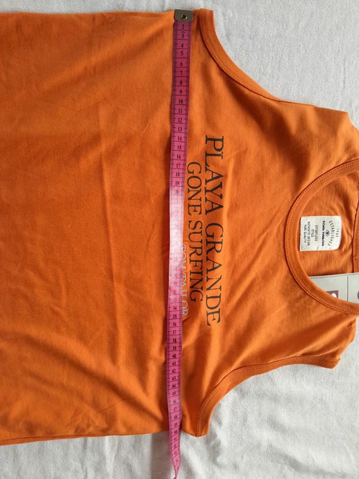 Tee shirt sans manche Tom Tailor brodé neuf avec étiquette - photo numéro 6