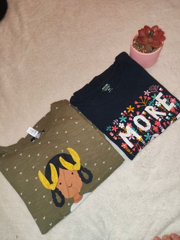 Lots de 2 t-shirt fille manches courtes