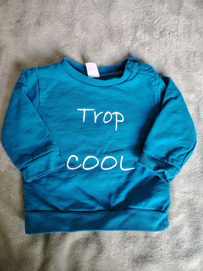 Sweat bleu turquoise 6 mois