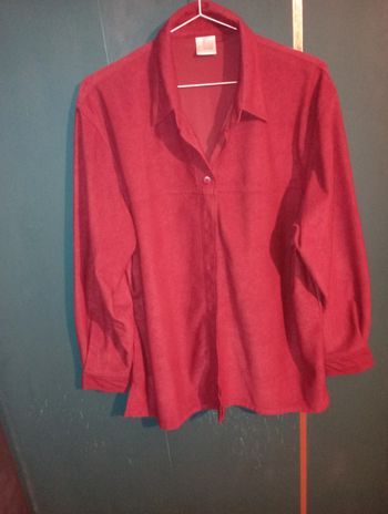 Veste chemise en suédine rouge
