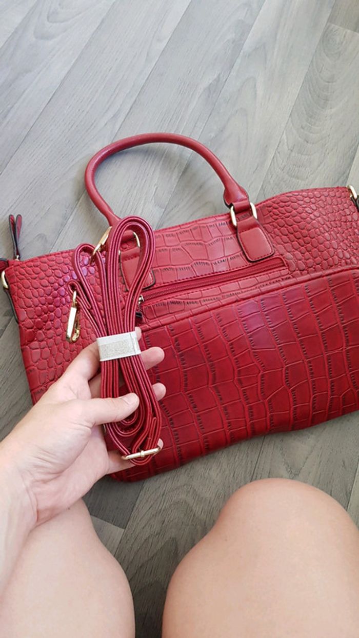 Sac croco rouge NEUF - photo numéro 4