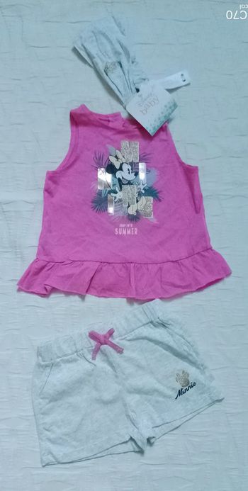 Disney ensemble Minnie short haut bandeau 12 mois