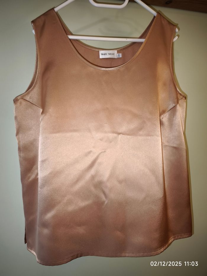 Blouse fluide doré/or satin vintage  44