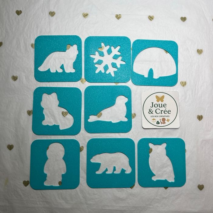 Lot de 8 pochoirs “Monde Polaire"