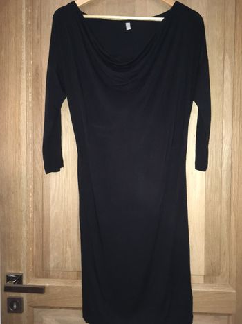 Robe midi manches 3/4 femme Only noir uni