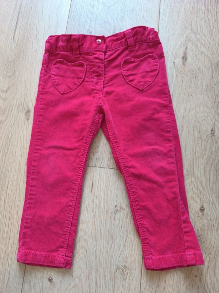 Pantalon velours fille rose Kimbaloo 18 mois