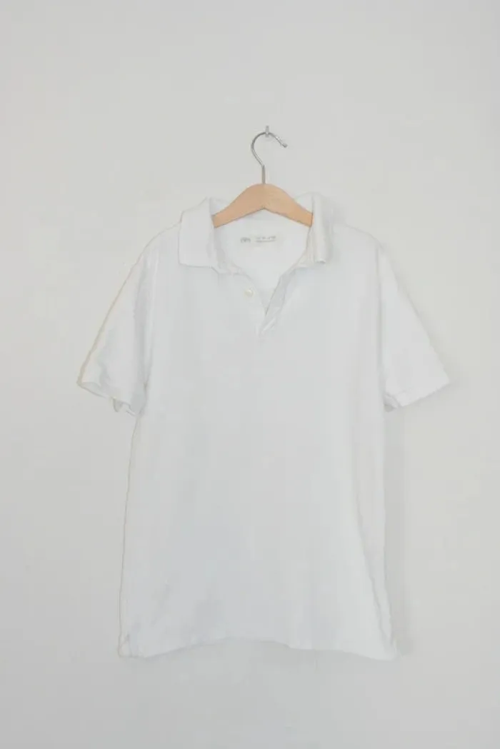 Polo manches courtes blanc Zara, taille 10 ans