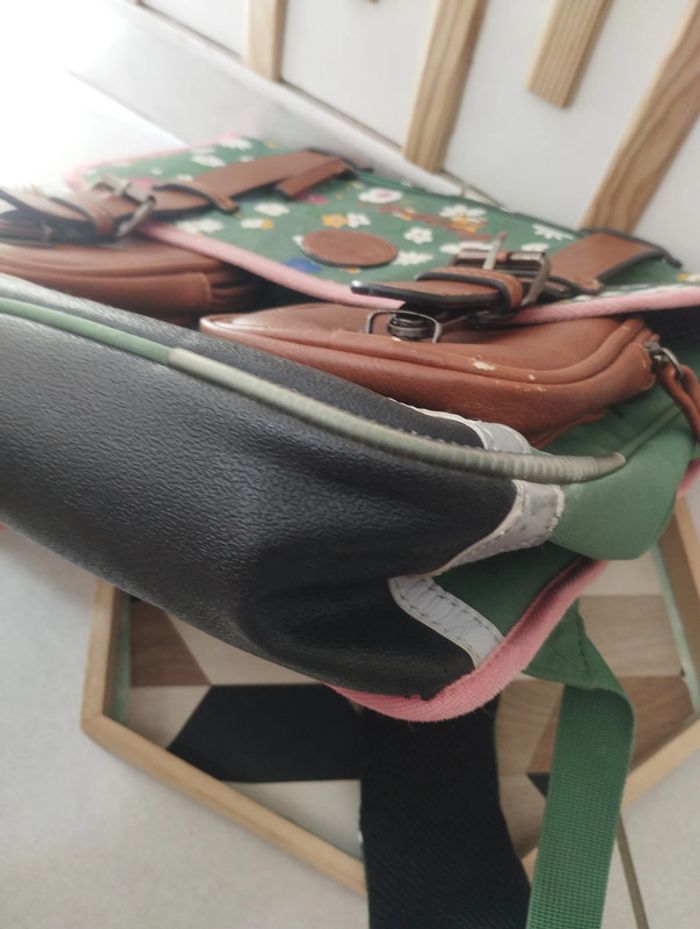 Cartable caméléon kaki fleuri - photo numéro 11