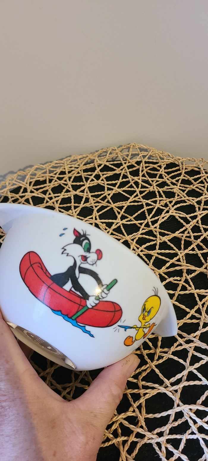 TITI et GROS MINET , bol Plastorex Mélamine vintage , Warners Bros 1975 ,Tefal - photo numéro 3