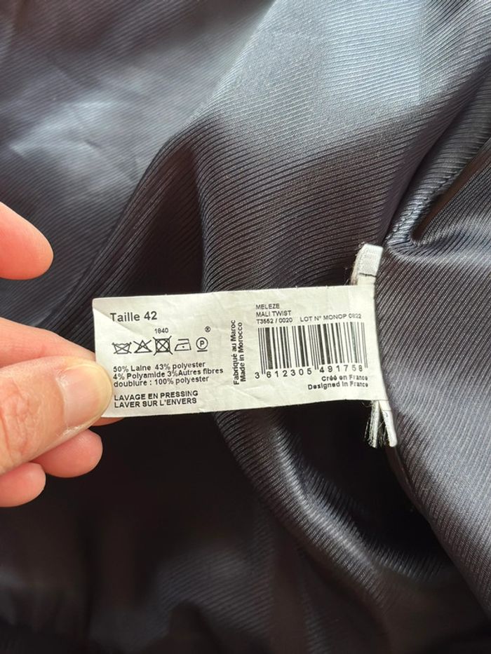 Veste teddy à carreaux en laine Monoprix Premium – Taille 42 - photo numéro 11