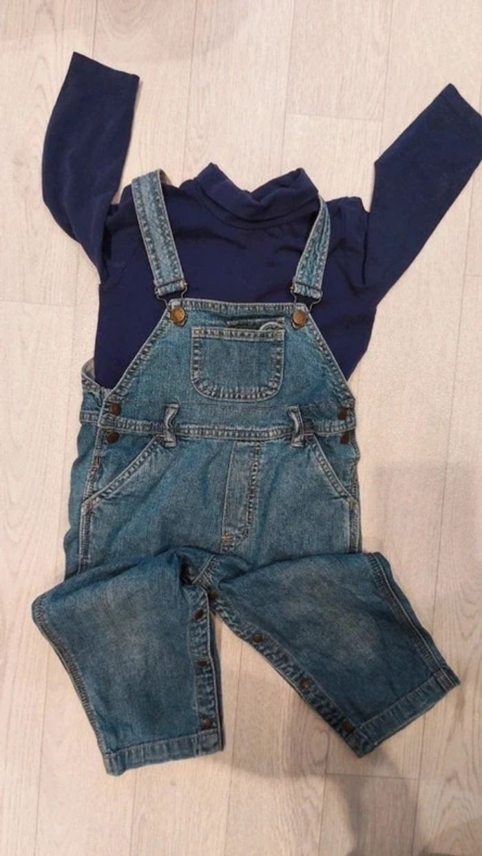 Lot t-shirt manche longue Salopette 18m