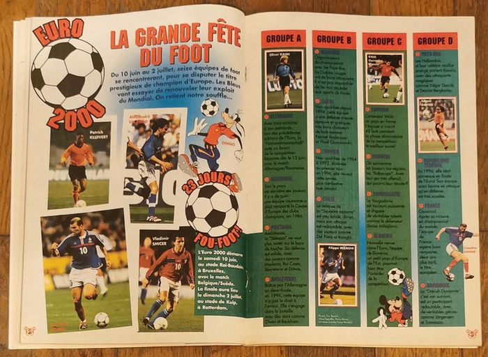 Ancien journal de mickey avec poster euro 2000- Zidane N°2503 vintage - photo numéro 4