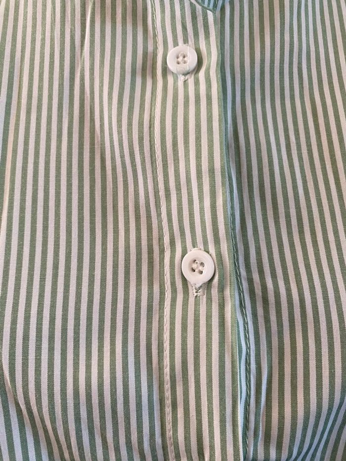 Ensemble chemise et jupe Cos Moda blanc à rayures vertes taille M - photo numéro 4