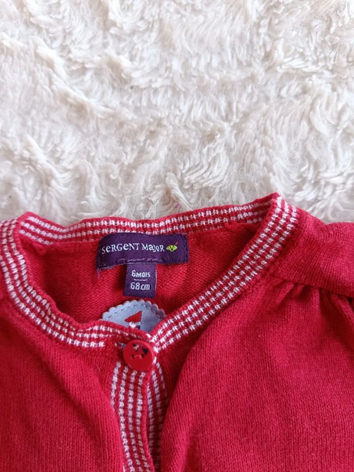 Ensemble 5 pièces (robe+boomer+tee shirt+gilet+chapeau) Fille 6 mois oiseau mer Sergent major - photo numéro 14