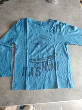Tee-shirt M-longues bleu 5 ans