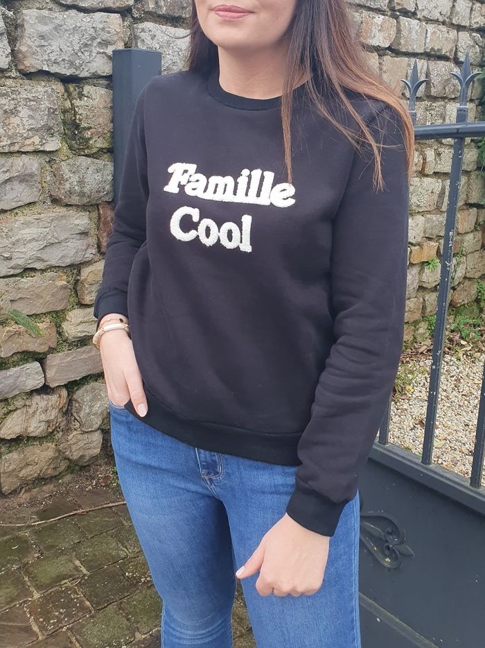 Sweat noir/blanc Famille cool Taille S - photo numéro 2