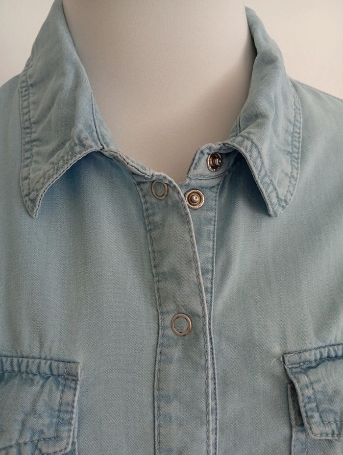 Promod - Robe chemise fluide taille 38 | bleu clair - printemps été - photo numéro 6